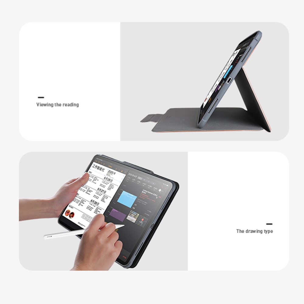 X-LEVEL Waltz Series PU Leather Case for iPad Air/Air 2/iPad Pro 9.7 inch (2016)/(2018)/iPad 9.7-inch (2017) - Black-5