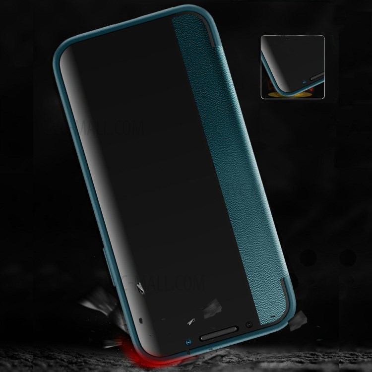 Funda Protectora De Cuero Anti-gota De Estilo Elegante Para IPhone 12 Pro Max - Verde Negruzco-2