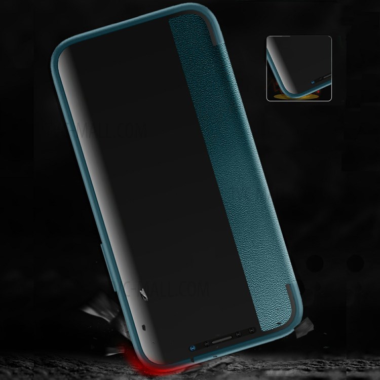 Funda De Cuero De Folio Anti-gota De Estilo Elegante Para IPhone 12 Mini Protección De Protección De Cuerpo Completo - Verde Negruzco-2