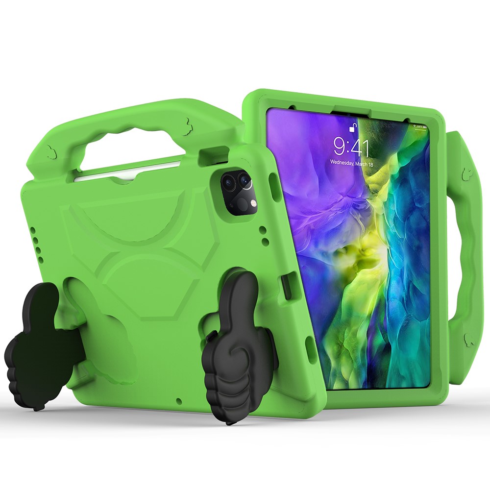 Thumb-Shaped Kickstand EVA Tablet Protective Case for iPad Pro 11 (2025) / 11 (2024) / (2021) / (2022) / (2020) Cover - Green