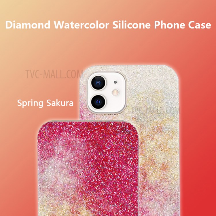 Estuche De Silicona Acuarela De Diamante Con Estilo Para IPhone 12 Mini - Sakula De Primavera-3
