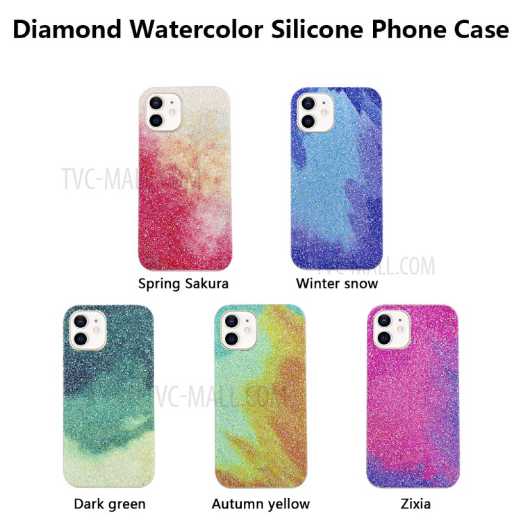 Estuche De Silicona Acuarela De Diamante Con Estilo Para IPhone 12 Mini - Sakula De Primavera-7