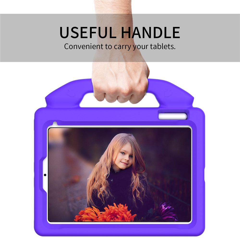 Foldable Thumb Kickstand Shockproof EVA Tablet Case with Handle for iPad mini 6 (2021) - Purple-2