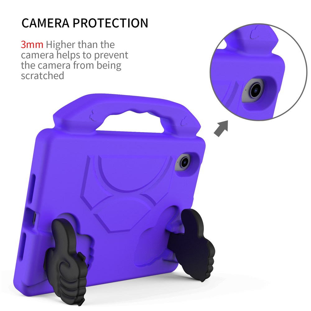 Foldable Thumb Kickstand Shockproof EVA Tablet Case with Handle for iPad mini 6 (2021) - Purple-5