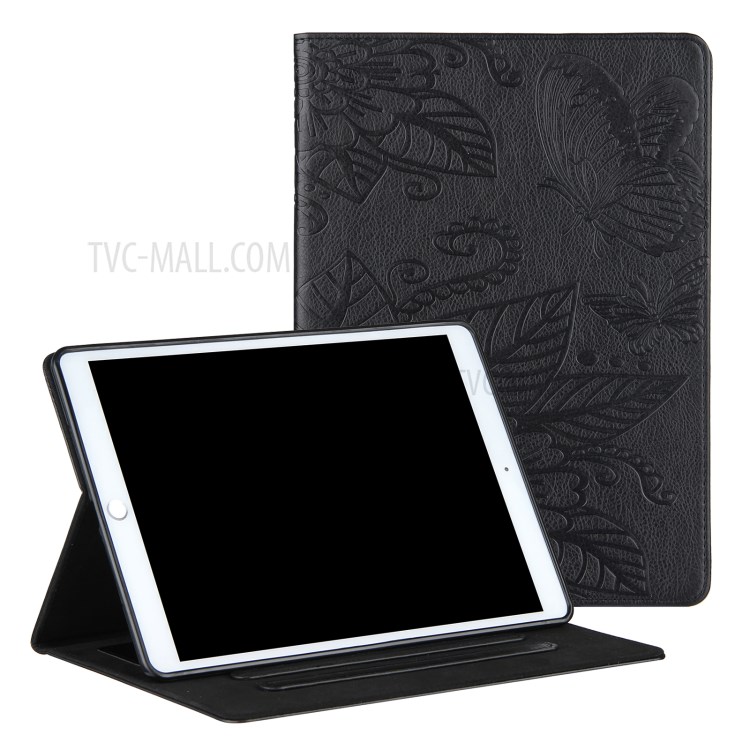 Ledertablette Schutzhülle Mit Musterprägung Für IPad 9,7 Zoll (2017) / (2018) / Luft (2013) / Air 2 / Pro 9,7 Zoll (2016) - Schwarz-1