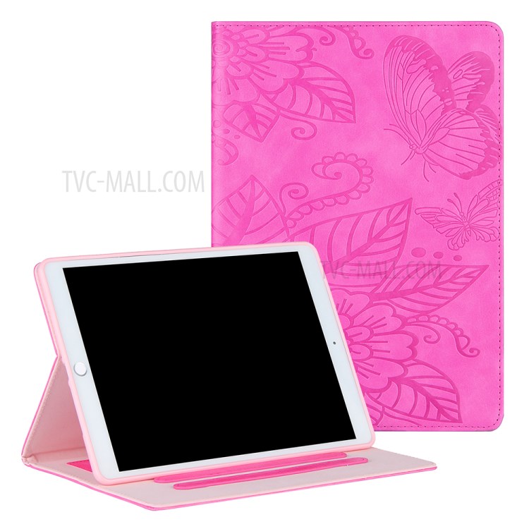 Pattern Imprinting Design Leather Tablet Protective Shell for iPad 10.2 (2019)/(2020)/Pro 10.5-inch (2017)/Air 10.5 inch (2019) - Rose-1