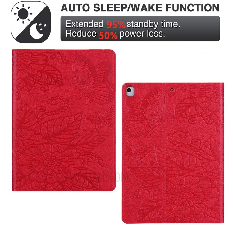 Pattern Imprinting Design Leather Tablet Protective Shell for iPad 10.2 (2019)/(2020)/Pro 10.5-inch (2017)/Air 10.5 inch (2019) - Red-3