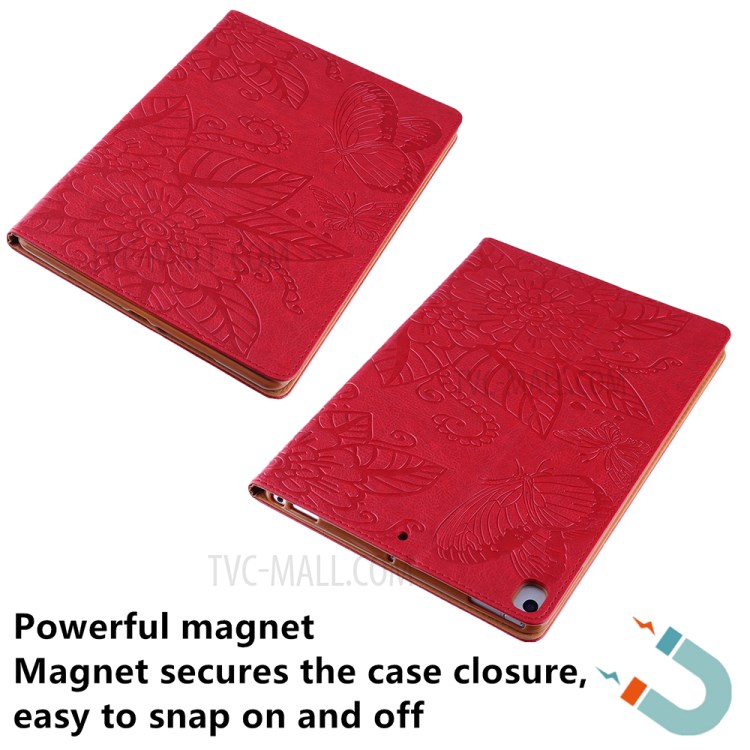 Pattern Imprinting Design Leather Tablet Protective Shell for iPad 10.2 (2019)/(2020)/Pro 10.5-inch (2017)/Air 10.5 inch (2019) - Red-6