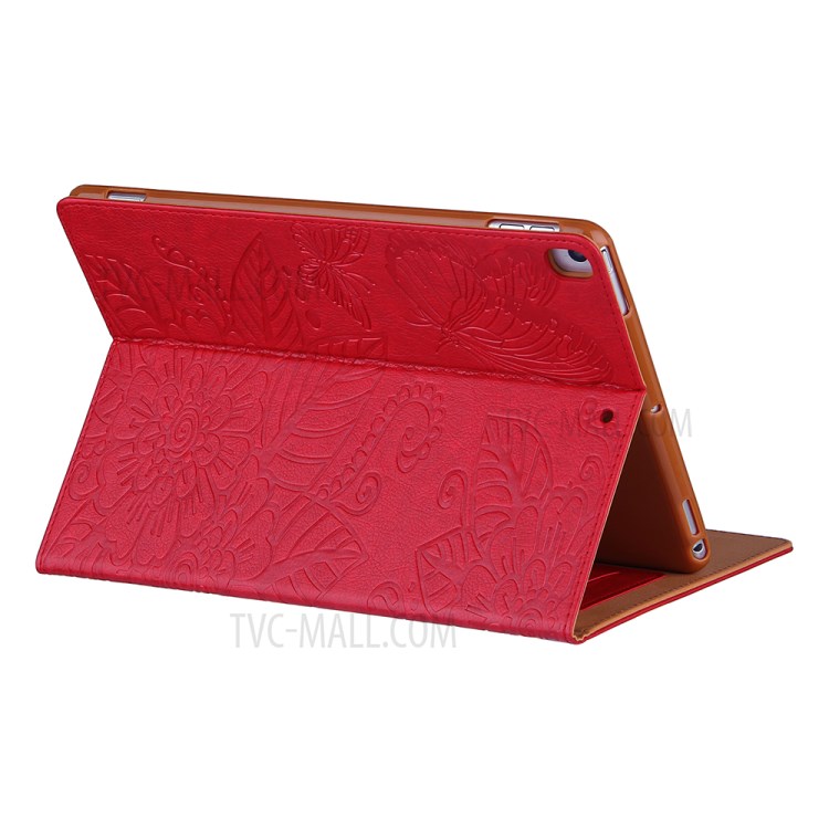 Pattern Imprinting Design Leather Tablet Protective Shell for iPad 10.2 (2019)/(2020)/Pro 10.5-inch (2017)/Air 10.5 inch (2019) - Red-9