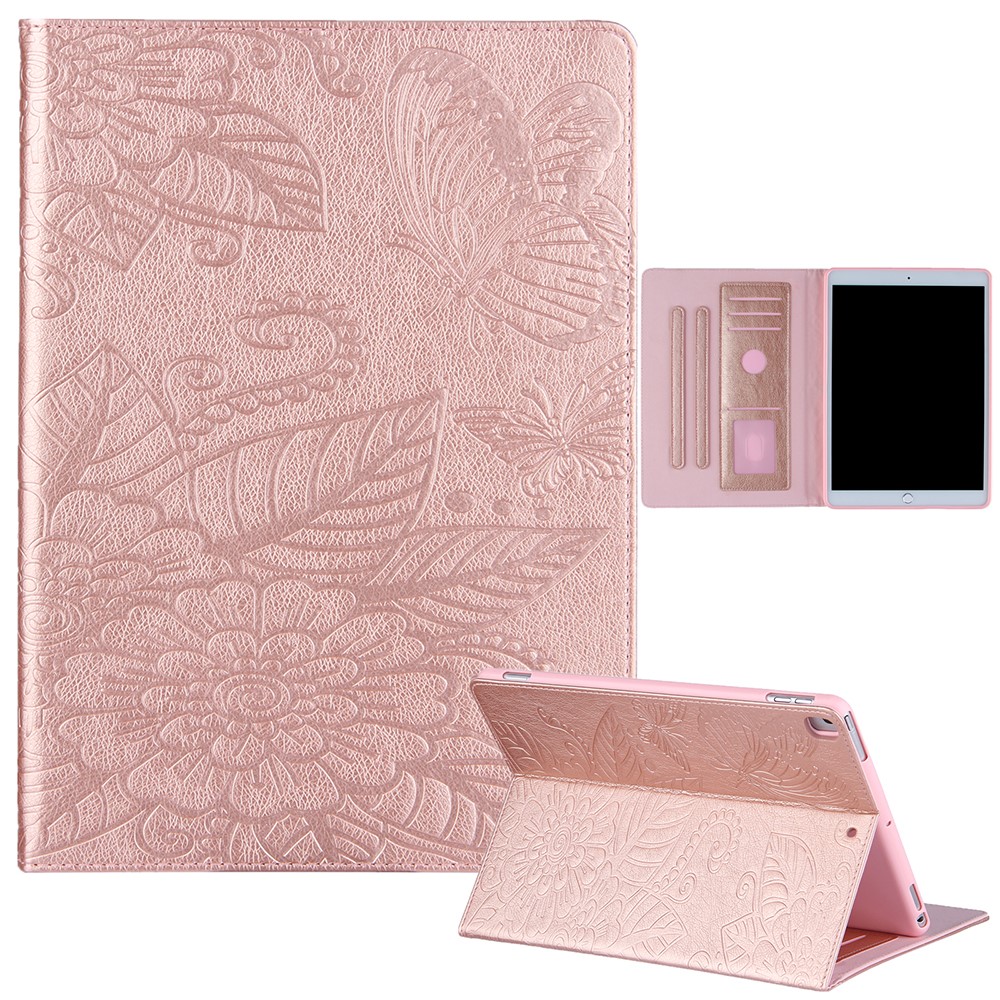 Pattern Imprinting Design Leather Tablet Protective Shell for iPad 10.2 (2019)/(2020)/Pro 10.5-inch (2017)/Air 10.5 inch (2019) - Rose Gold-13