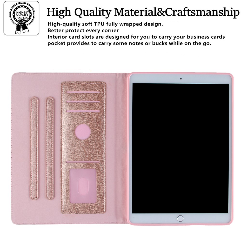 Pattern Imprinting Design Leather Tablet Protective Shell for iPad 10.2 (2019)/(2020)/Pro 10.5-inch (2017)/Air 10.5 inch (2019) - Rose Gold-5