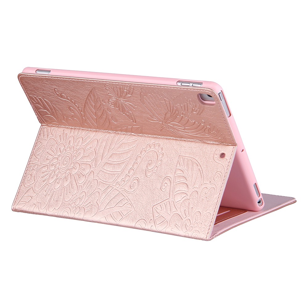 Pattern Imprinting Design Leather Tablet Protective Shell for iPad 10.2 (2019)/(2020)/Pro 10.5-inch (2017)/Air 10.5 inch (2019) - Rose Gold-9