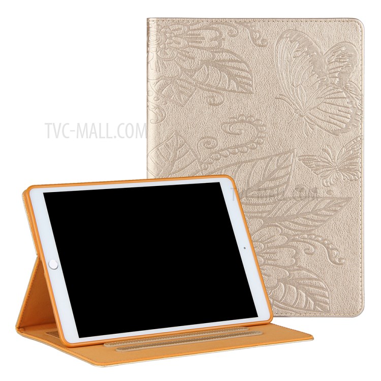 Pattern Imprinting Design Leather Tablet Protective Shell for iPad 10.2 (2019)/(2020)/Pro 10.5-inch (2017)/Air 10.5 inch (2019) - Gold-1
