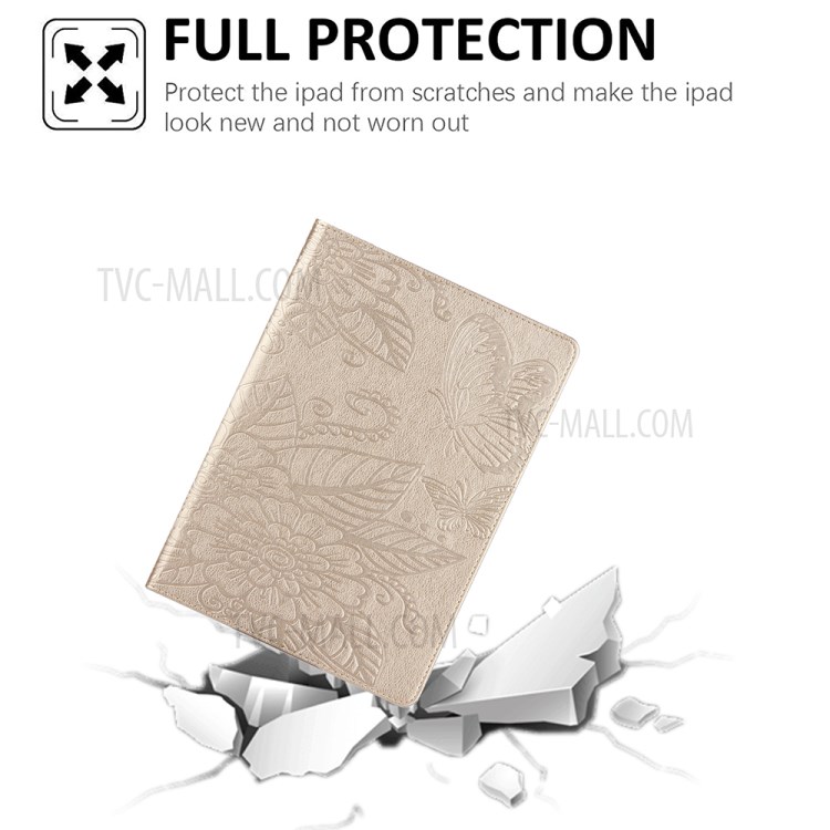 Pattern Imprinting Design Leather Tablet Protective Shell for iPad 10.2 (2019)/(2020)/Pro 10.5-inch (2017)/Air 10.5 inch (2019) - Gold-2