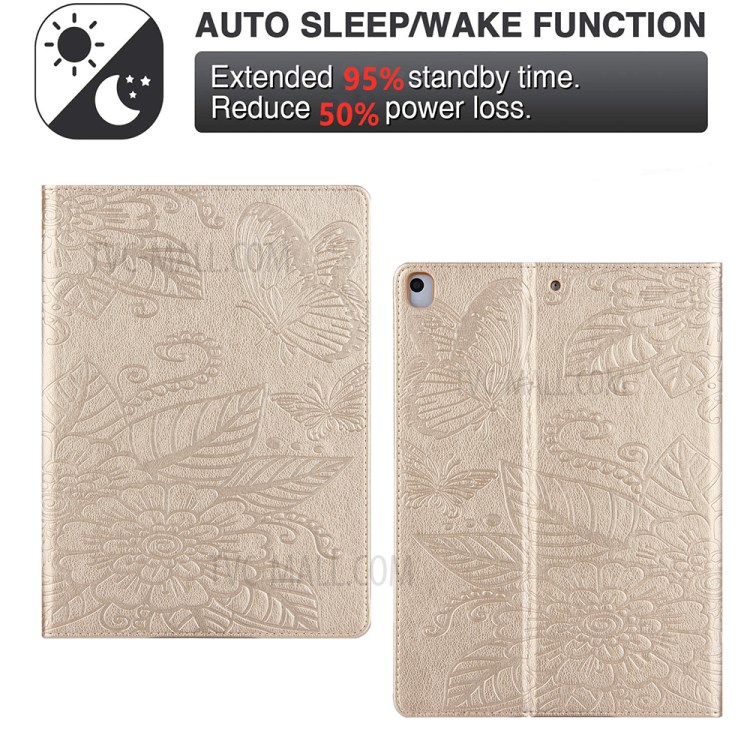 Pattern Imprinting Design Leather Tablet Protective Shell for iPad 10.2 (2019)/(2020)/Pro 10.5-inch (2017)/Air 10.5 inch (2019) - Gold-3