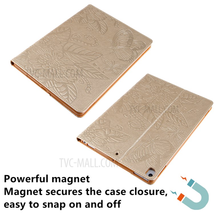 Pattern Imprinting Design Leather Tablet Protective Shell for iPad 10.2 (2019)/(2020)/Pro 10.5-inch (2017)/Air 10.5 inch (2019) - Gold-6