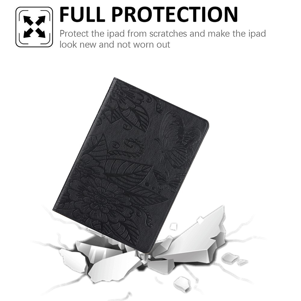 Vollschutz Ledertablette Schutzhülle Mit Musterprägung Für IPad Air (2020) / Pro 11-Zoll (2018) / (2020) - Schwarz-2