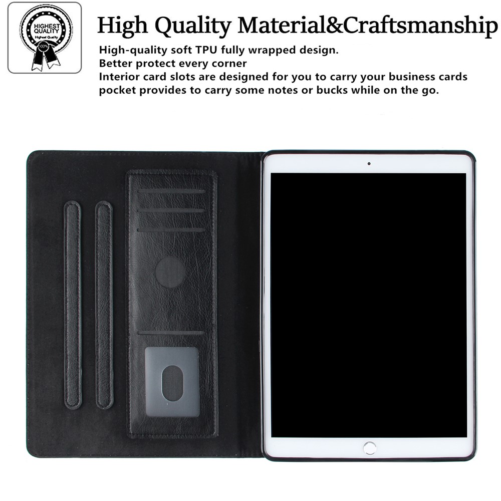 Vollschutz Ledertablette Schutzhülle Mit Musterprägung Für IPad Air (2020) / Pro 11-Zoll (2018) / (2020) - Schwarz-5