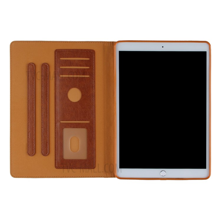 Full Protection Leather Tablet Protective Shell with Pattern Imprinting for iPad Air (2020)/Pro 11-inch (2018)/(2020) - Brown-10