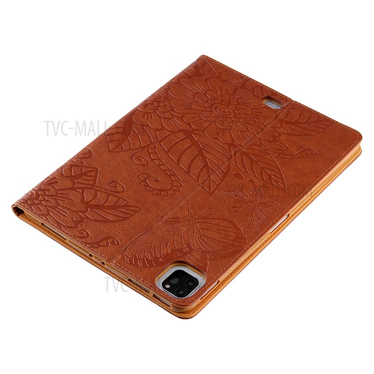 Full Protection Leather Tablet Protective Shell with Pattern Imprinting for iPad Air (2020)/Pro 11-inch (2018)/(2020) - Brown-12