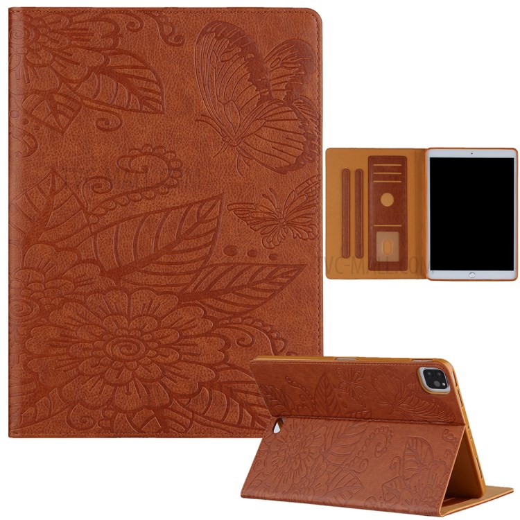 Full Protection Leather Tablet Protective Shell with Pattern Imprinting for iPad Air (2020)/Pro 11-inch (2018)/(2020) - Brown-13