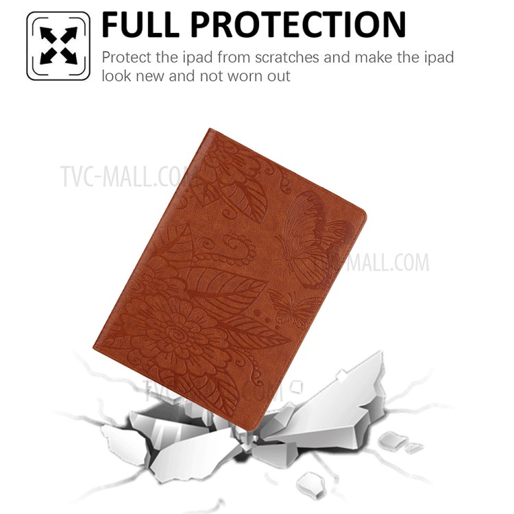 Full Protection Leather Tablet Protective Shell with Pattern Imprinting for iPad Air (2020)/Pro 11-inch (2018)/(2020) - Brown-2
