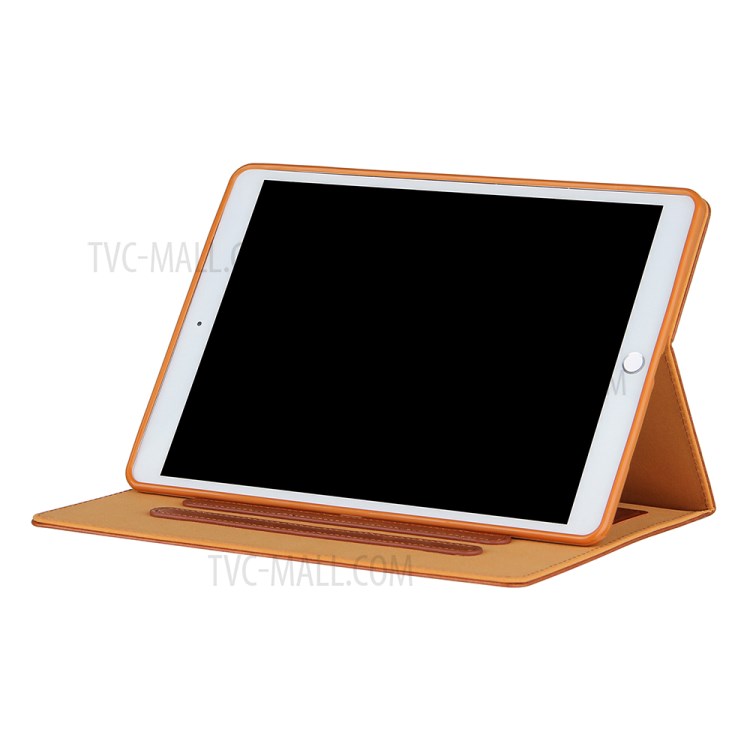 Full Protection Leather Tablet Protective Shell with Pattern Imprinting for iPad Air (2020)/Pro 11-inch (2018)/(2020) - Brown-8