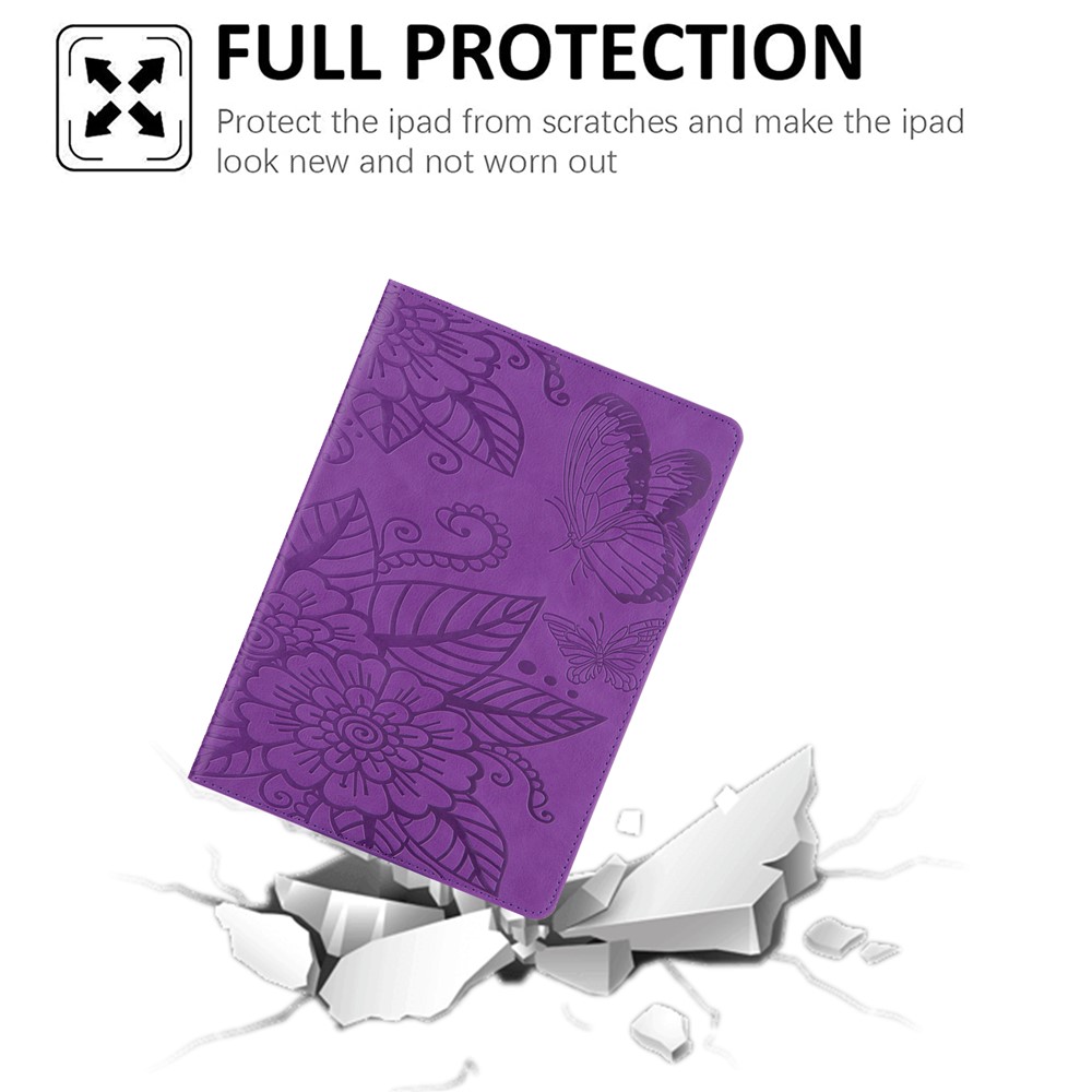 Full Protection Leather Tablet Protective Shell with Pattern Imprinting for iPad Air (2020)/Pro 11-inch (2018)/(2020) - Purple-2