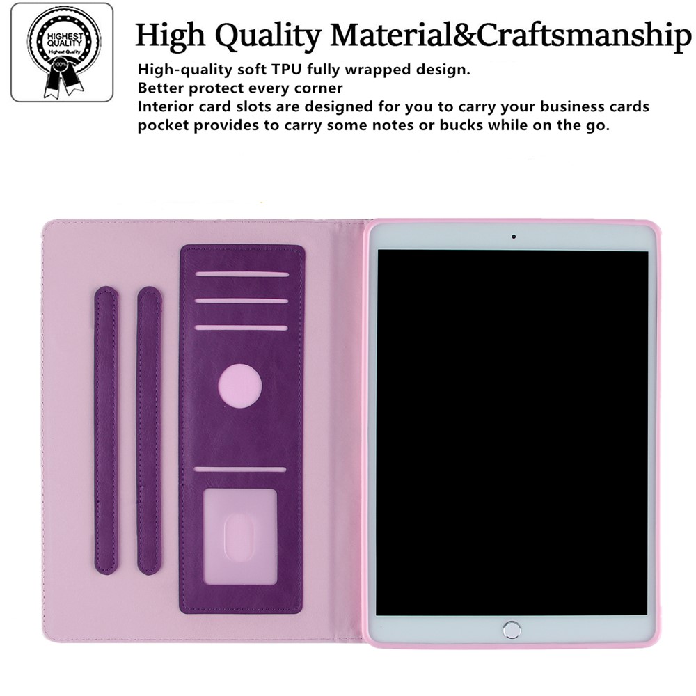 Full Protection Leather Tablet Protective Shell with Pattern Imprinting for iPad Air (2020)/Pro 11-inch (2018)/(2020) - Purple-5