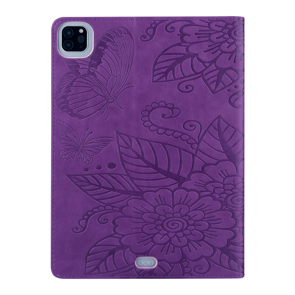 Full Protection Leather Tablet Protective Shell with Pattern Imprinting for iPad Air (2020)/Pro 11-inch (2018)/(2020) - Purple-7