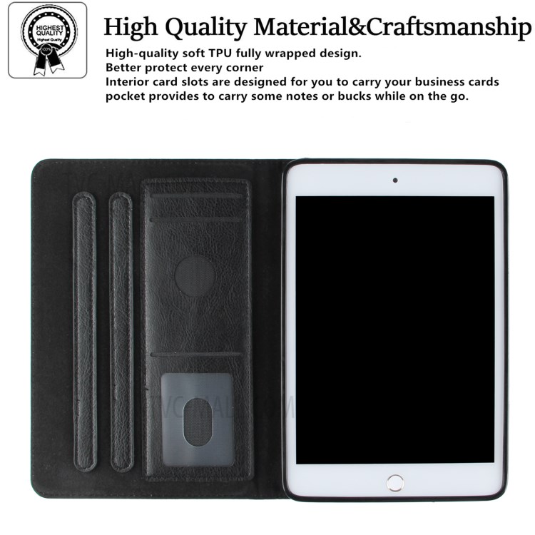 Pattern Imprinting Full Protection Leather Tablet Protective Shell for iPad Mini 1/2/3/4/(2019) 7.9 inch - Black-5