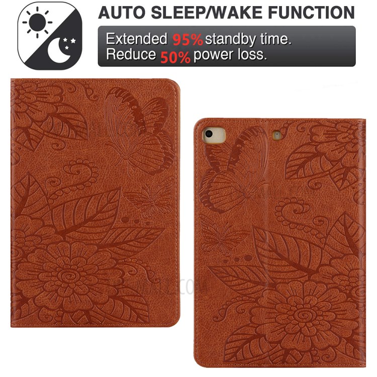Pattern Imprinting Full Protection Leather Tablet Protective Shell for iPad Mini 1/2/3/4/(2019) 7.9 inch - Brown-3