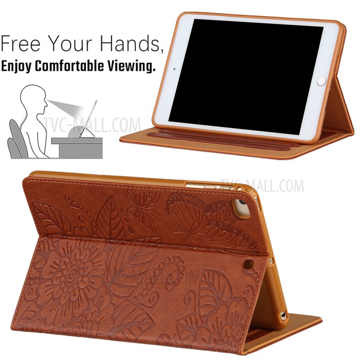 Pattern Imprinting Full Protection Leather Tablet Protective Shell for iPad Mini 1/2/3/4/(2019) 7.9 inch - Brown-4