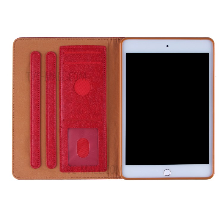Pattern Imprinting Full Protection Leather Tablet Protective Shell for iPad Mini 1/2/3/4/(2019) 7.9 inch - Red-10