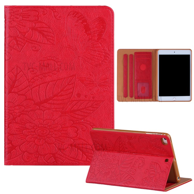 Pattern Imprinting Full Protection Leather Tablet Protective Shell for iPad Mini 1/2/3/4/(2019) 7.9 inch - Red-13