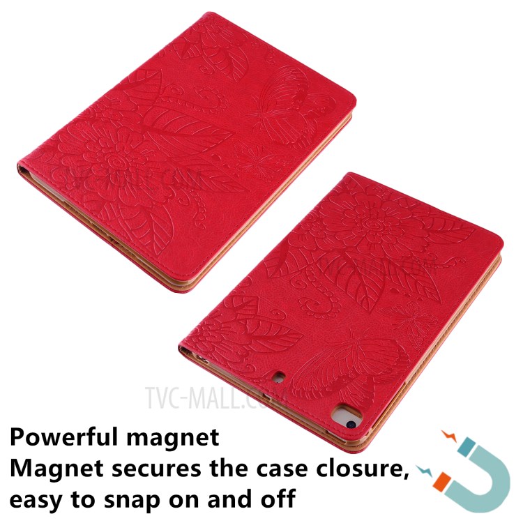 Pattern Imprinting Full Protection Leather Tablet Protective Shell for iPad Mini 1/2/3/4/(2019) 7.9 inch - Red-6