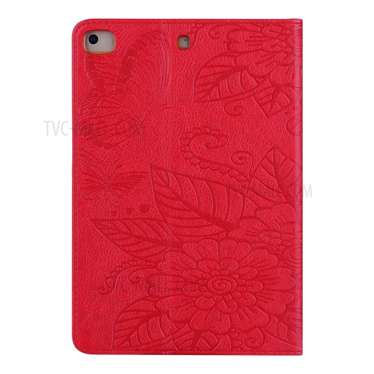 Pattern Imprinting Full Protection Leather Tablet Protective Shell for iPad Mini 1/2/3/4/(2019) 7.9 inch - Red-7