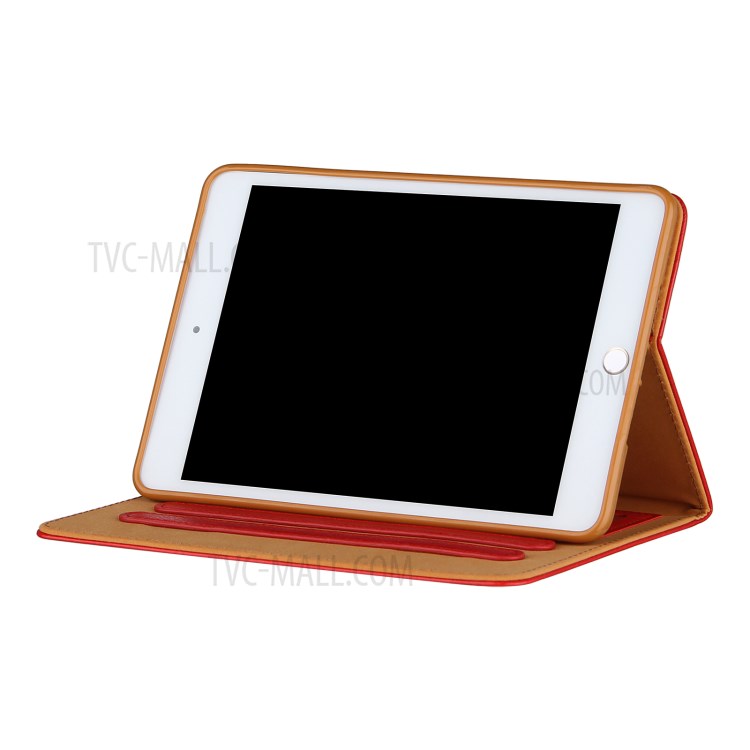 Pattern Imprinting Full Protection Leather Tablet Protective Shell for iPad Mini 1/2/3/4/(2019) 7.9 inch - Red-8