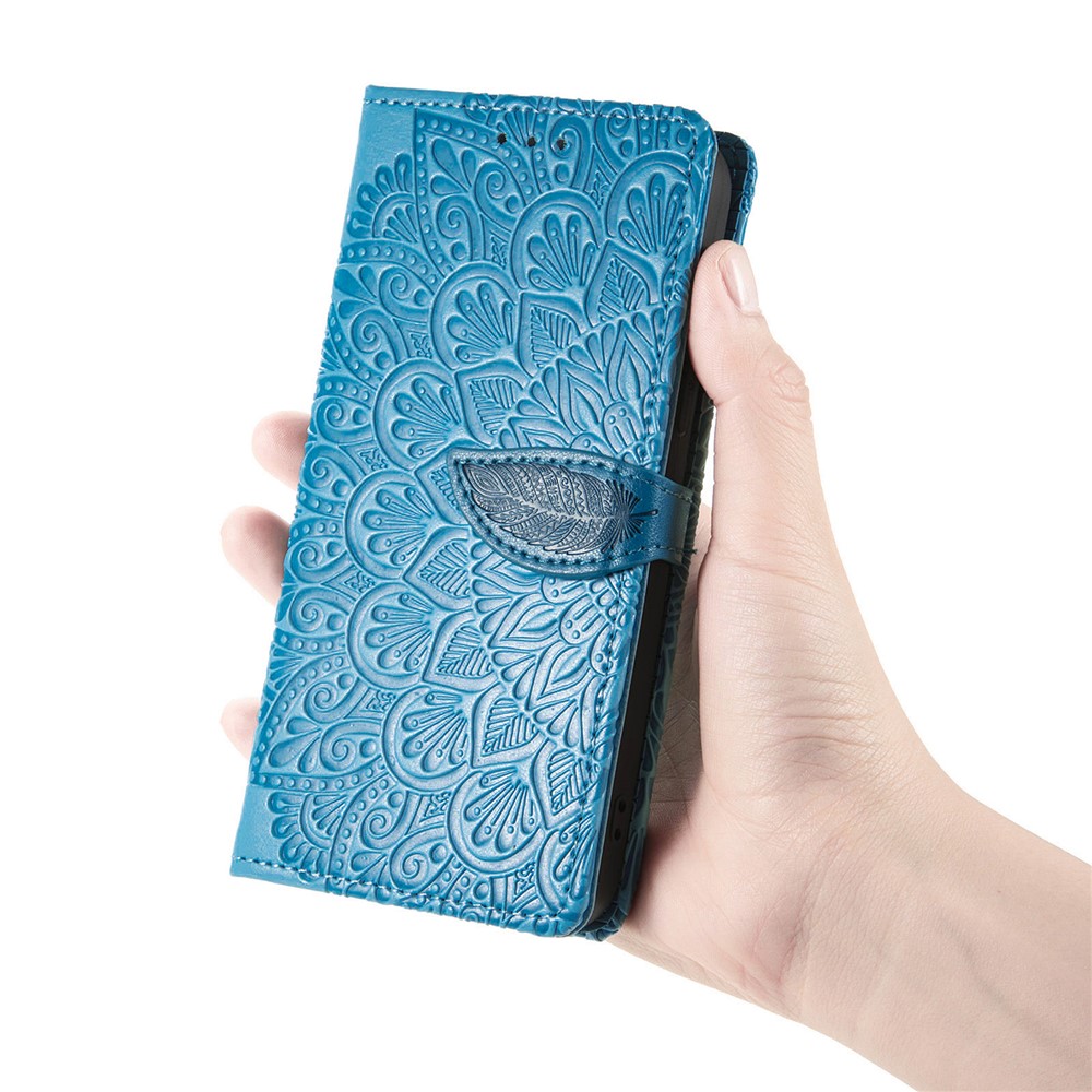 Wallet Design Dream Wings Imprinting Leather Phone Shell Cover with Stand for iPhone 7 4.7 inch/8 4.7 inch/SE (2nd Generation) - Blue-8