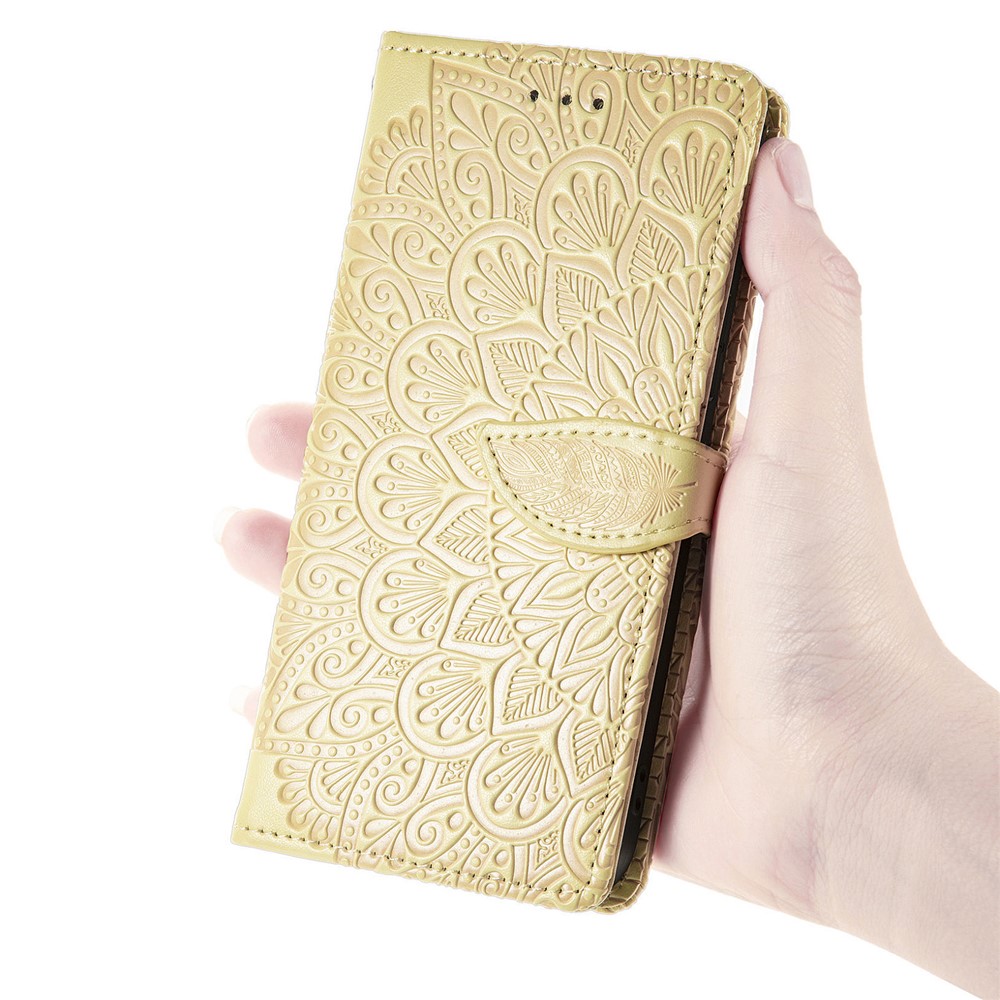 Wallet Design Dream Wings Imprinting Leather Phone Shell Cover with Stand for iPhone 7 4.7 inch/8 4.7 inch/SE (2nd Generation) - Yellow-8