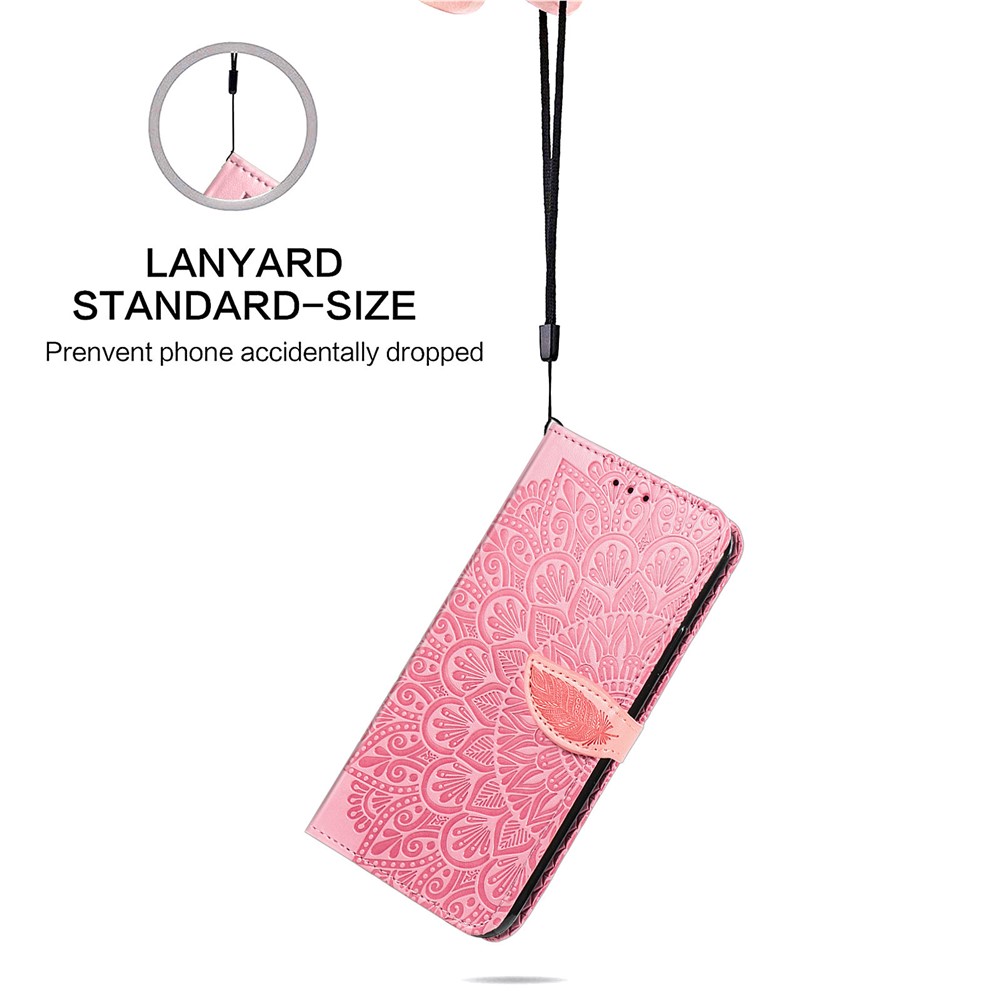 Wallet Design Dream Wings Imprinting Leather Phone Shell Cover with Stand for iPhone 7 4.7 inch/8 4.7 inch/SE (2nd Generation) - Pink-5