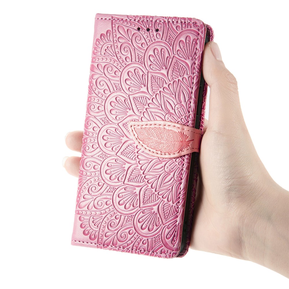 Wallet Design Dream Wings Imprinting Leather Phone Shell Cover with Stand for iPhone 7 4.7 inch/8 4.7 inch/SE (2nd Generation) - Pink-8
