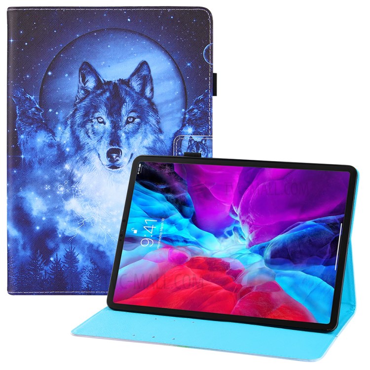Full Protection Pattern Printing Leather Tablet Case for iPad Pro 10.5-inch (2017)/Air 10.5 inch (2019)/10.2 (2020)/(2019) - Wolf-1