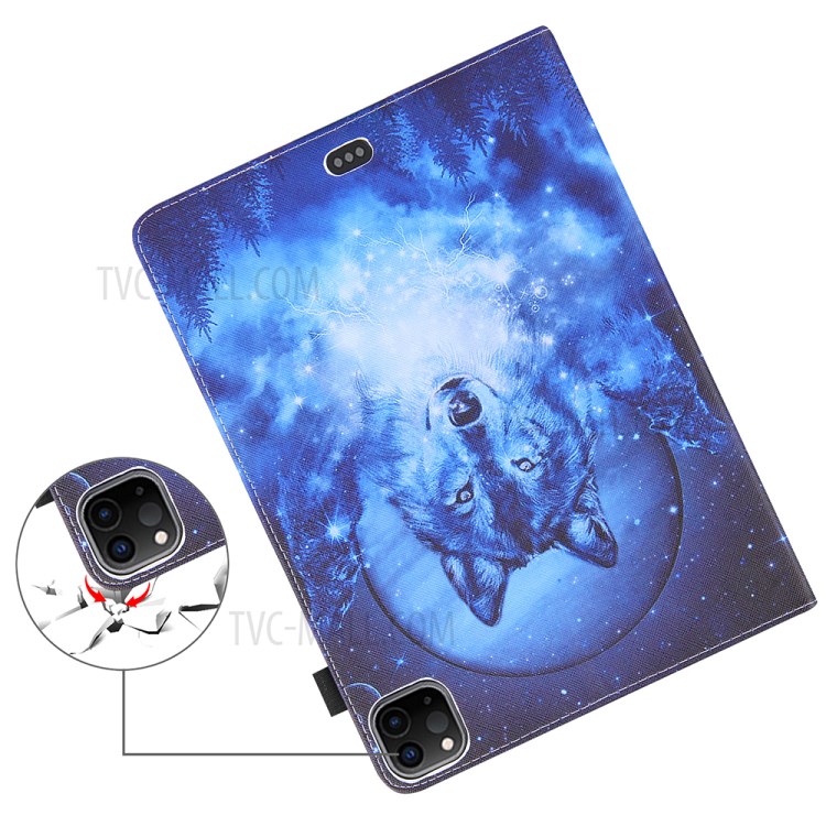 Full Protection Pattern Printing Leather Tablet Case for iPad Pro 10.5-inch (2017)/Air 10.5 inch (2019)/10.2 (2020)/(2019) - Wolf-6