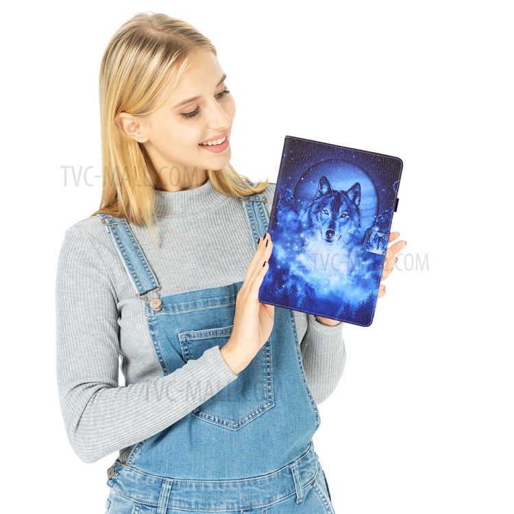 Full Protection Pattern Printing Leather Tablet Case for iPad Pro 10.5-inch (2017)/Air 10.5 inch (2019)/10.2 (2020)/(2019) - Wolf-8