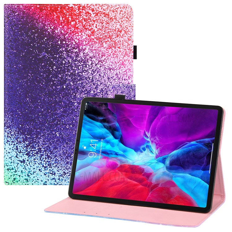 Full Protection Pattern Printing Leather Tablet Case for iPad Pro 10.5-inch (2017)/Air 10.5 inch (2019)/10.2 (2020)/(2019) - Red/Purple/Green-1