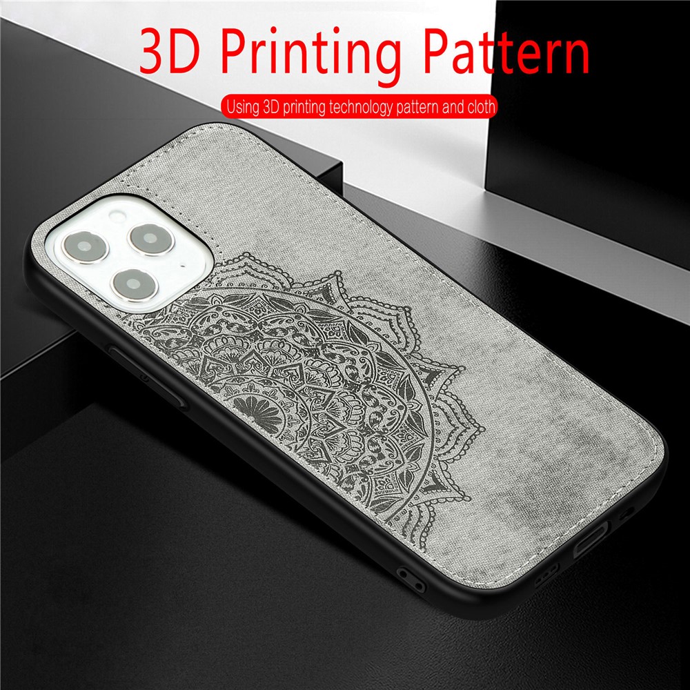 Etui De Couverture Pc + TPU Revêtement En Cuir De Fleur De Mandala Pour IPhone 12 Pro Max - Noir-11