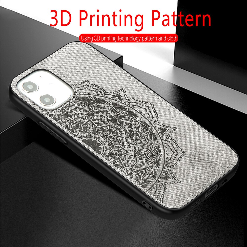 Boîte De Téléphones PC + TPU Revêtus En Cuir De Fleur Mandala Mandala Pour IPhone 12 Mini - Noir-11