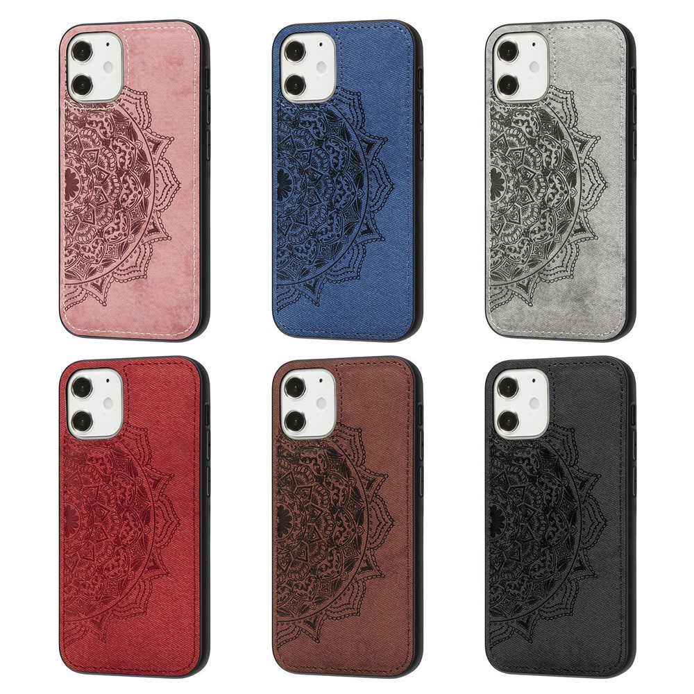 Boîte De Téléphones PC + TPU Revêtus En Cuir De Fleur Mandala Mandala Pour IPhone 12 Mini - Noir-12