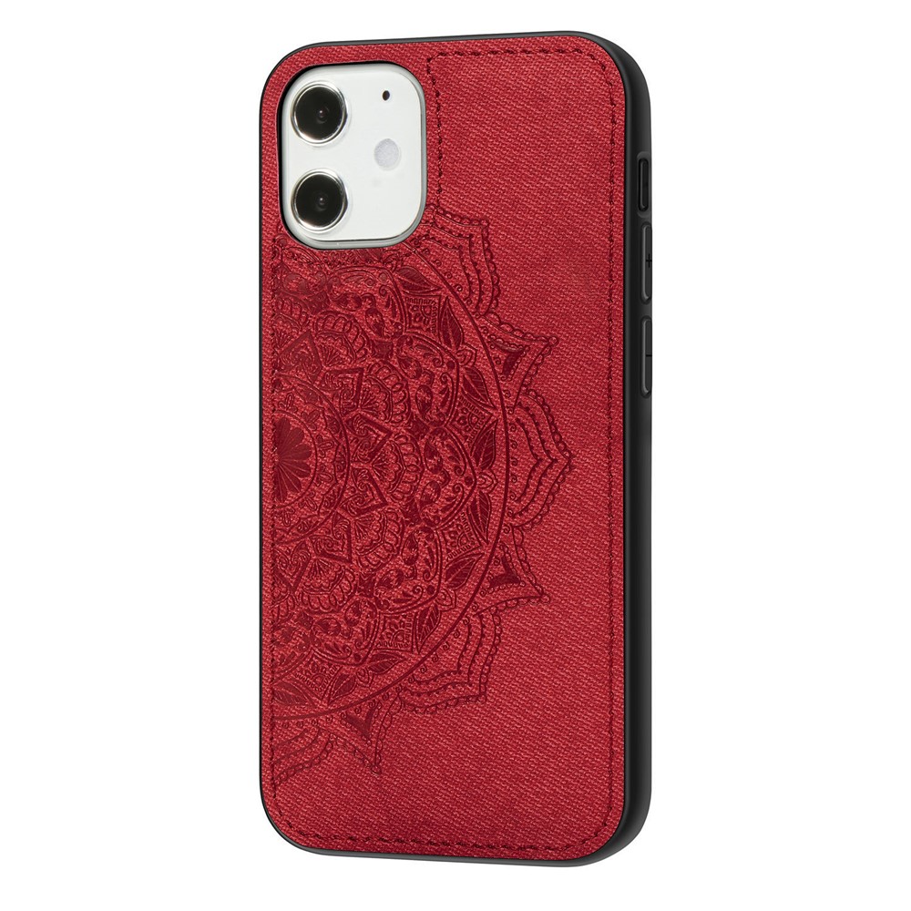 Impresión Mandala Flower Coated PC + TPU Funda Telefónica Para IPhone 12 Mini - Rojo-1